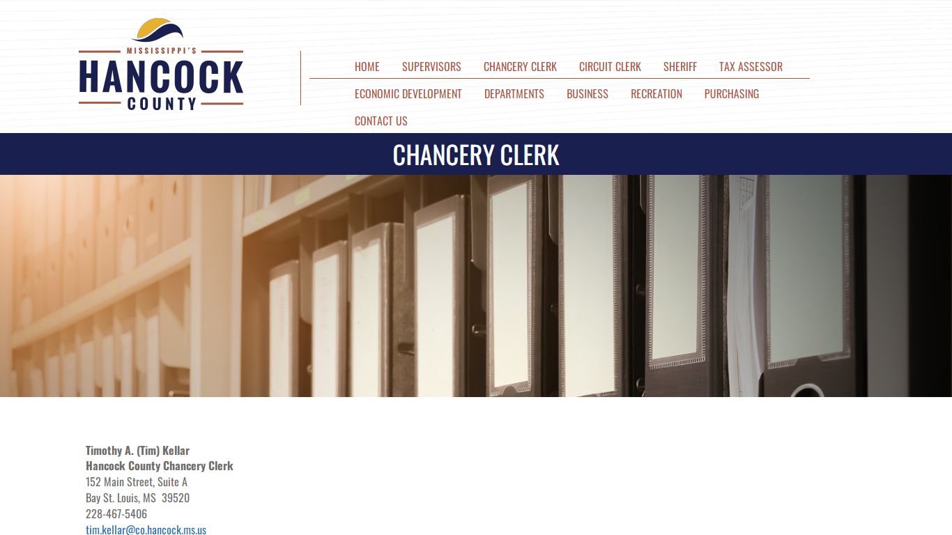CHANCERY CLERK | Mississippi's Hancock County